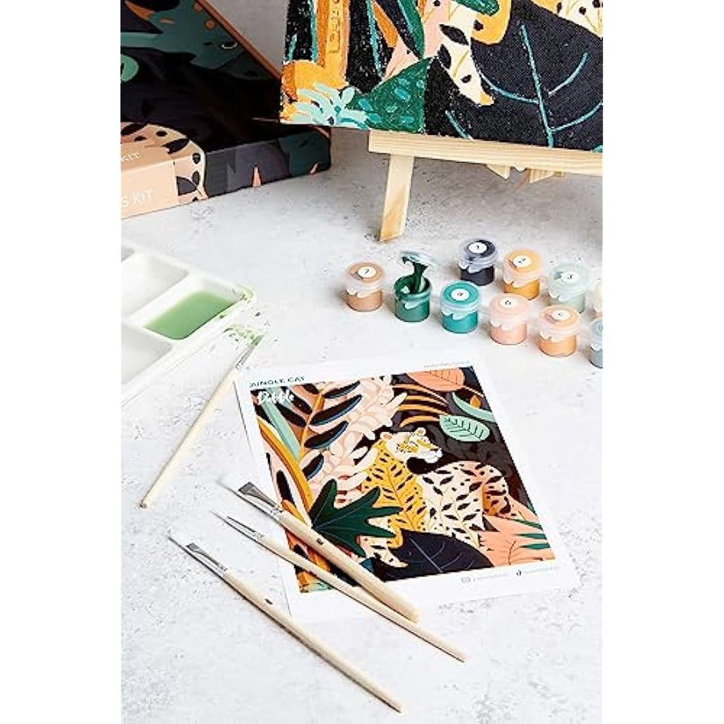 Dabble Paint by Numbers Kit for Adults - Floral Canvas with Acrylic Paint