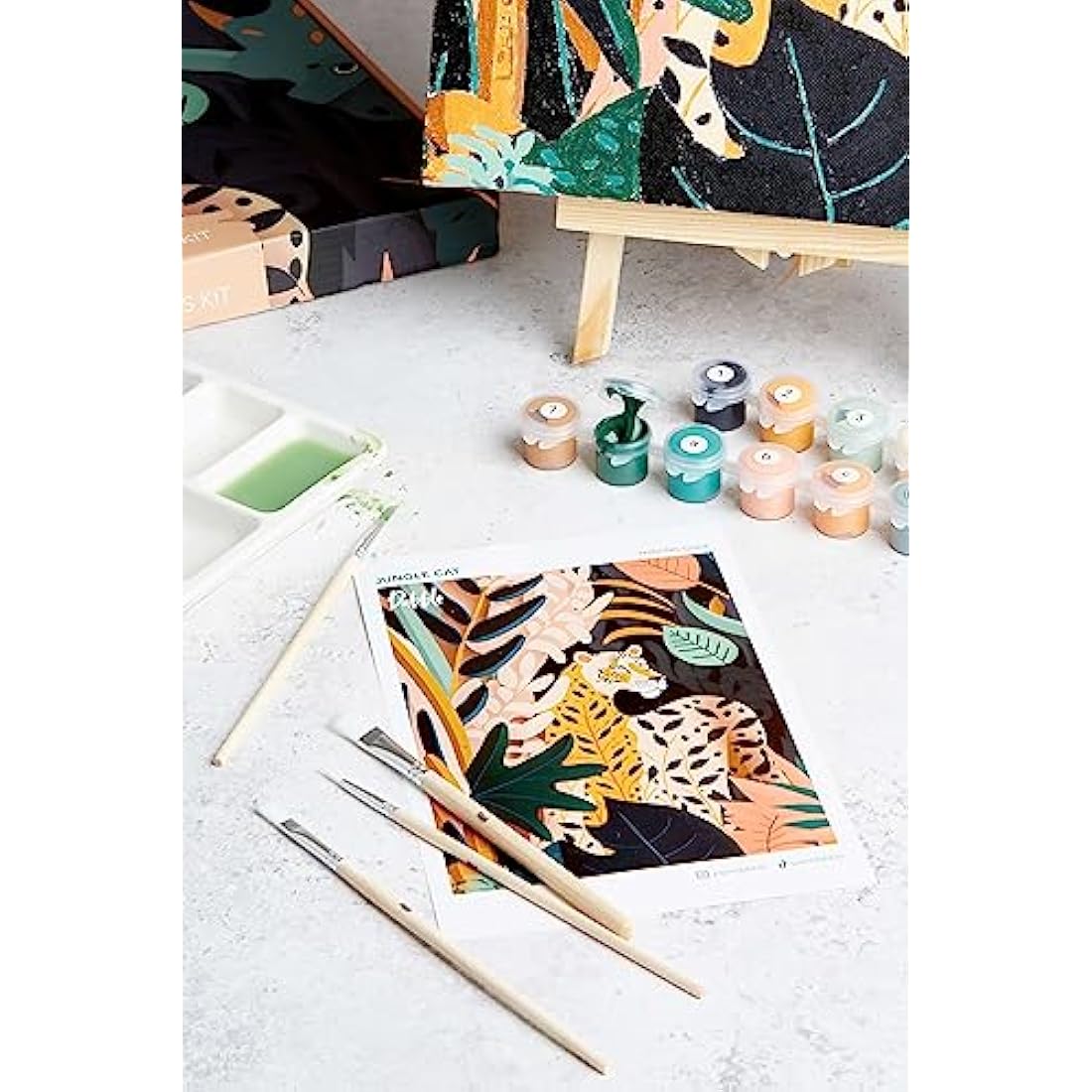 Dabble Paint by Numbers Kit for Adults - Floral Canvas with Acrylic Paint
