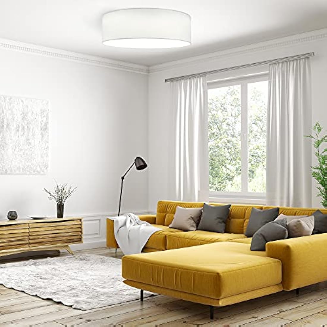 Navaris 22W LED Ceiling Light – 40cm Dimmable Flush Mount Lamp