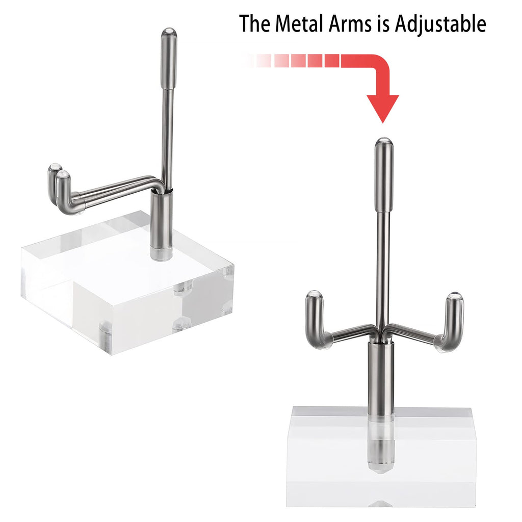 BTSKY Mini Size Adjustable Silver Metal Arm Display Stand with Square Base - image 2