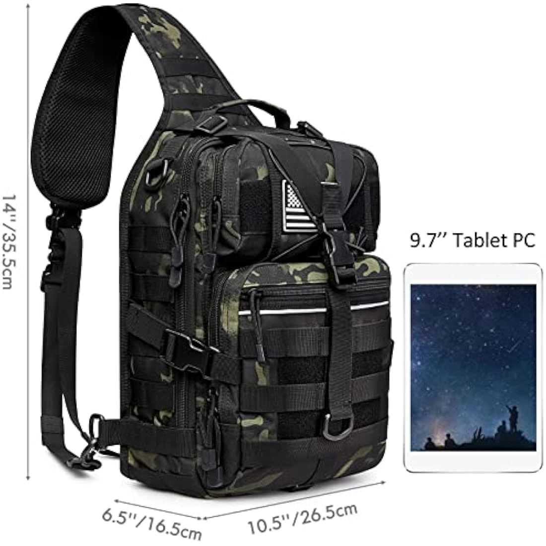 G4Free Tactical Sling Backpack | 15L Molle EDC Military Shoulder Bag