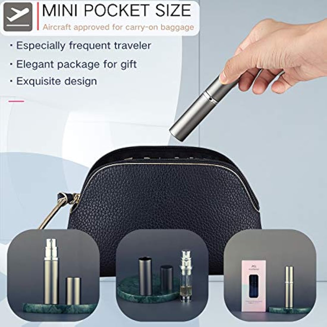 AsaNana Refillable Perfume Atomiser – 5ml Leakproof Travel Spray