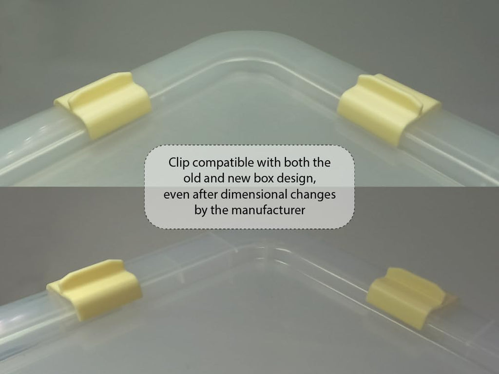 Locking Clips for IKEA Samla Box Boxes Rounded Compatible with Ikea-Samla Clips ... Pack of 4, 55L/130L