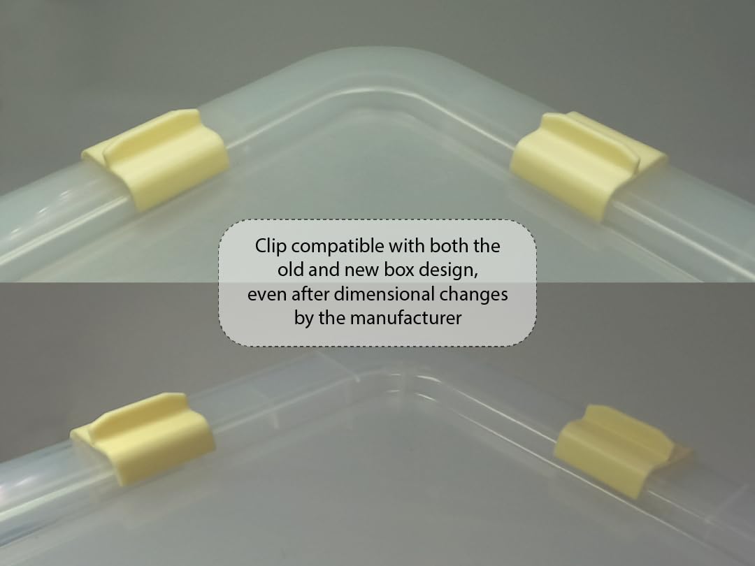 Locking Clips for IKEA Samla Box Boxes Rounded Compatible with Ikea-Samla Clips ... Pack of 4, 55L/130L