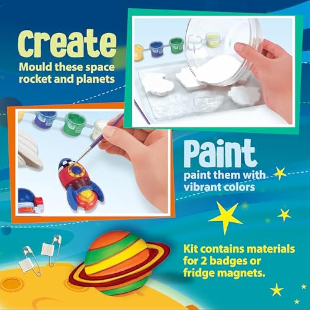 4M Mould and Paint Glow Space Kit – Creative Kids Science Craft Set