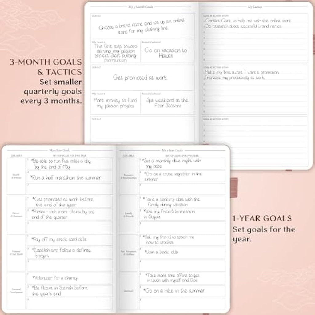 Legend Planner Hourly Schedule – Undated A5 Life Organizer, Rose Gold