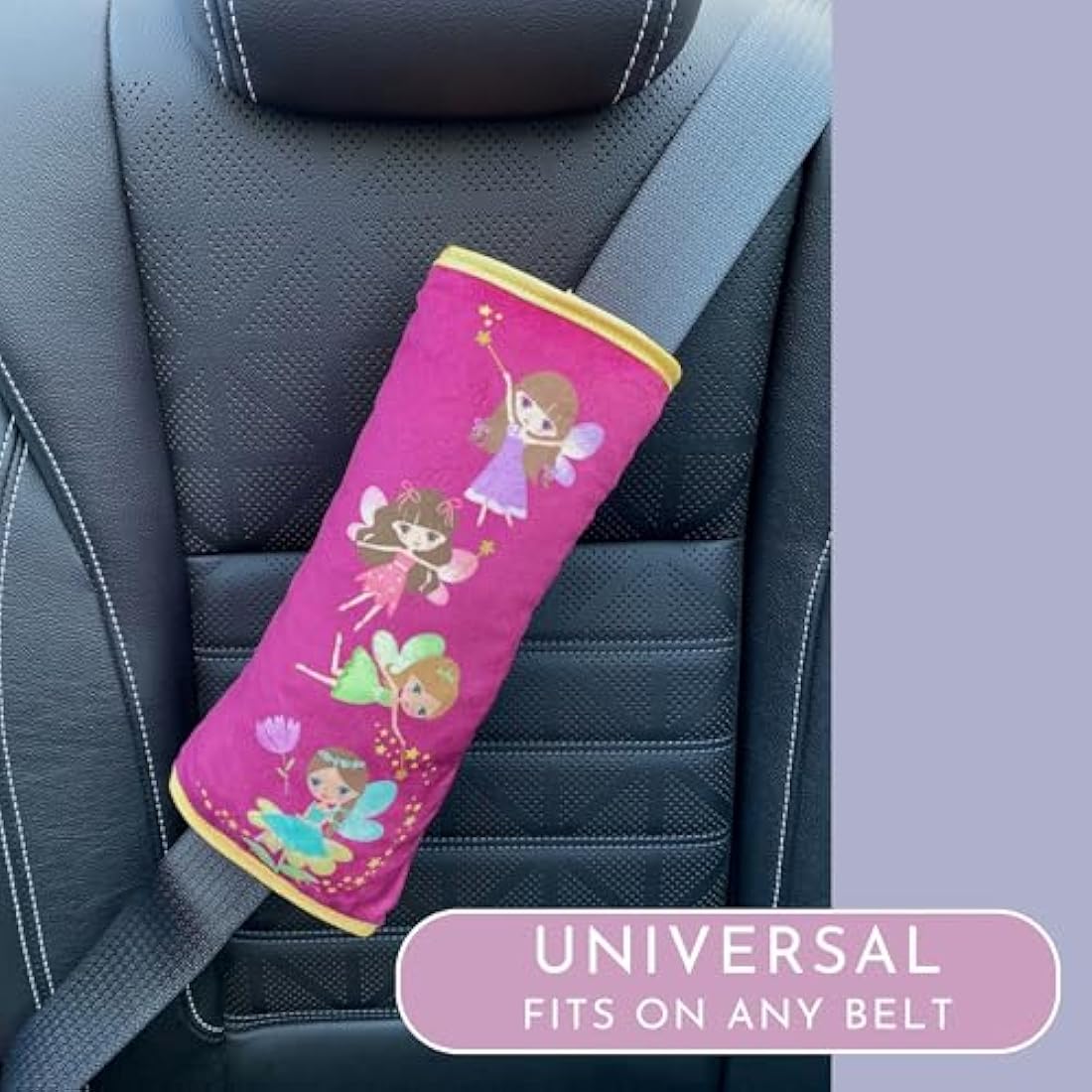HECKBO Fairy Car Seatbelt Pillow for Kids – Soft Washable Travel Cushion