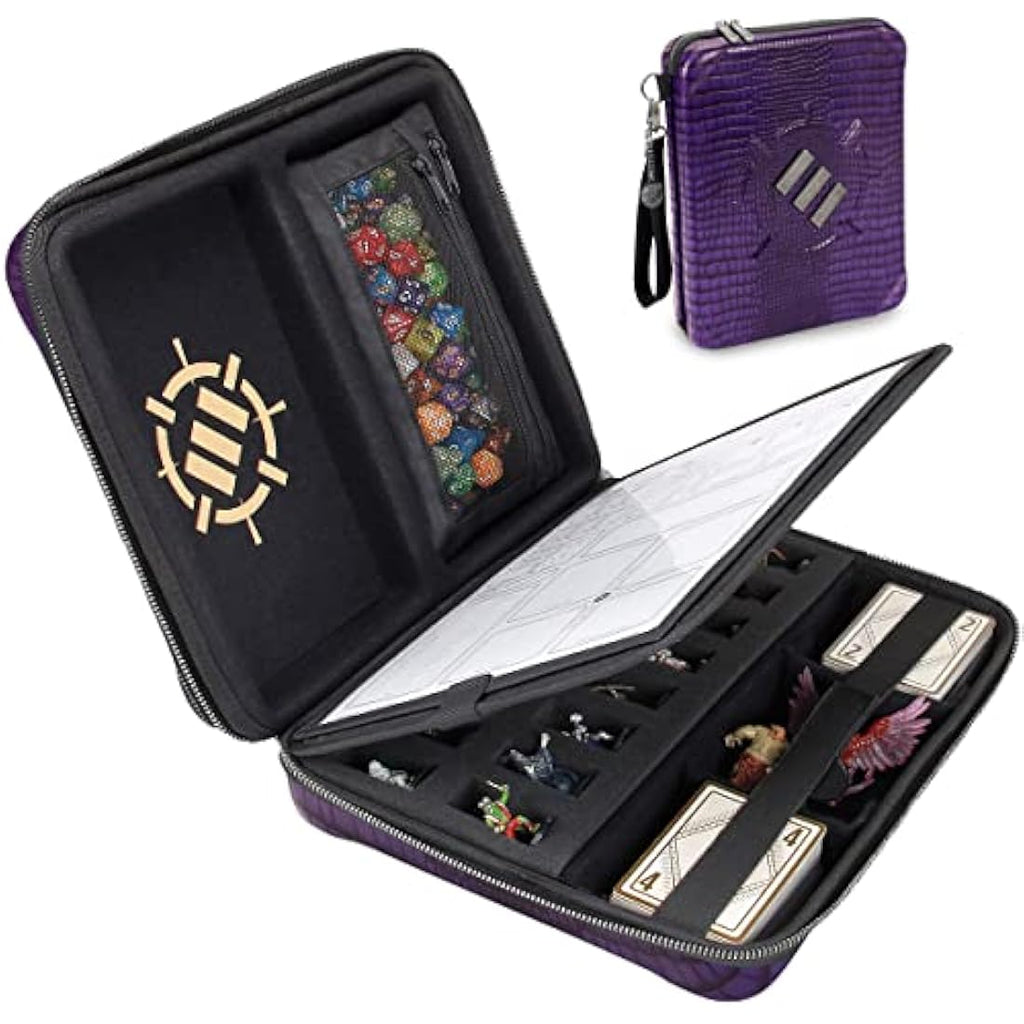ENHANCE RPG Organizer Case – DnD Character Binder & Dice Storage