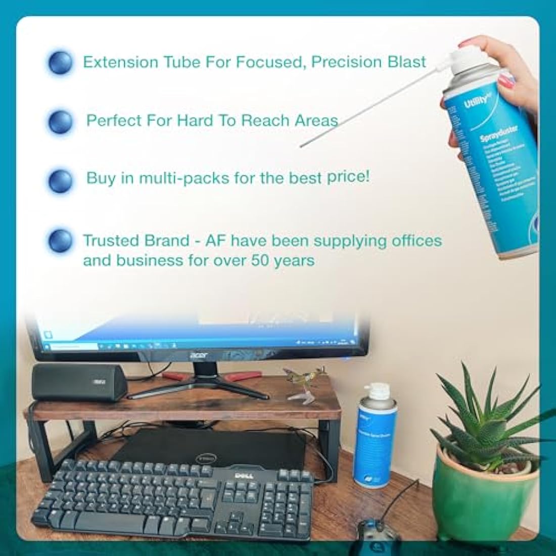 AF Compressed Air Duster – 400ml Keyboard & PC Cleaner Spray (Pack of 2)
