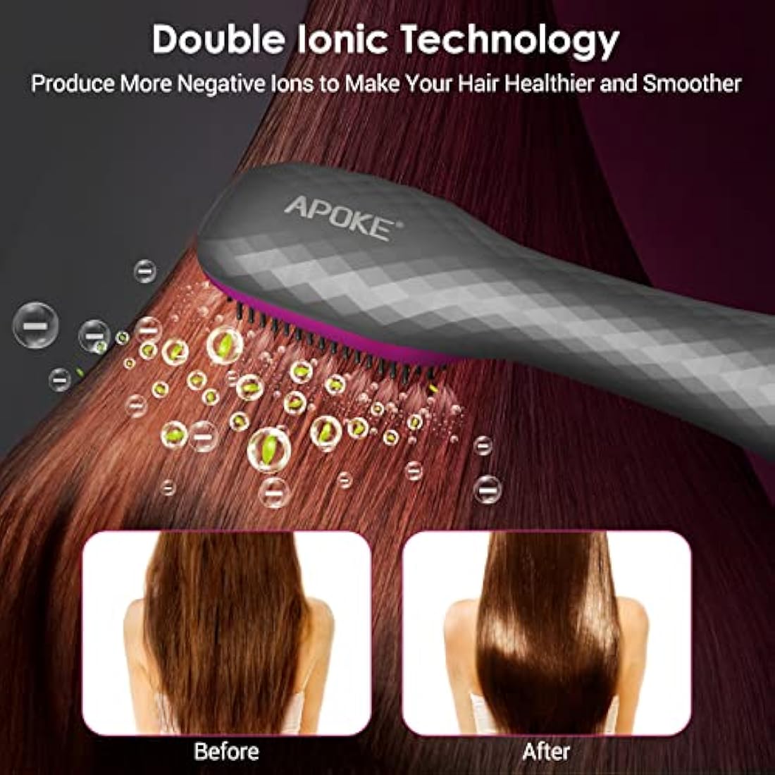 APOKE 3-in-1 Hair Dryer Brush | 1200W Ionic Hot Air Styler & Volumizer