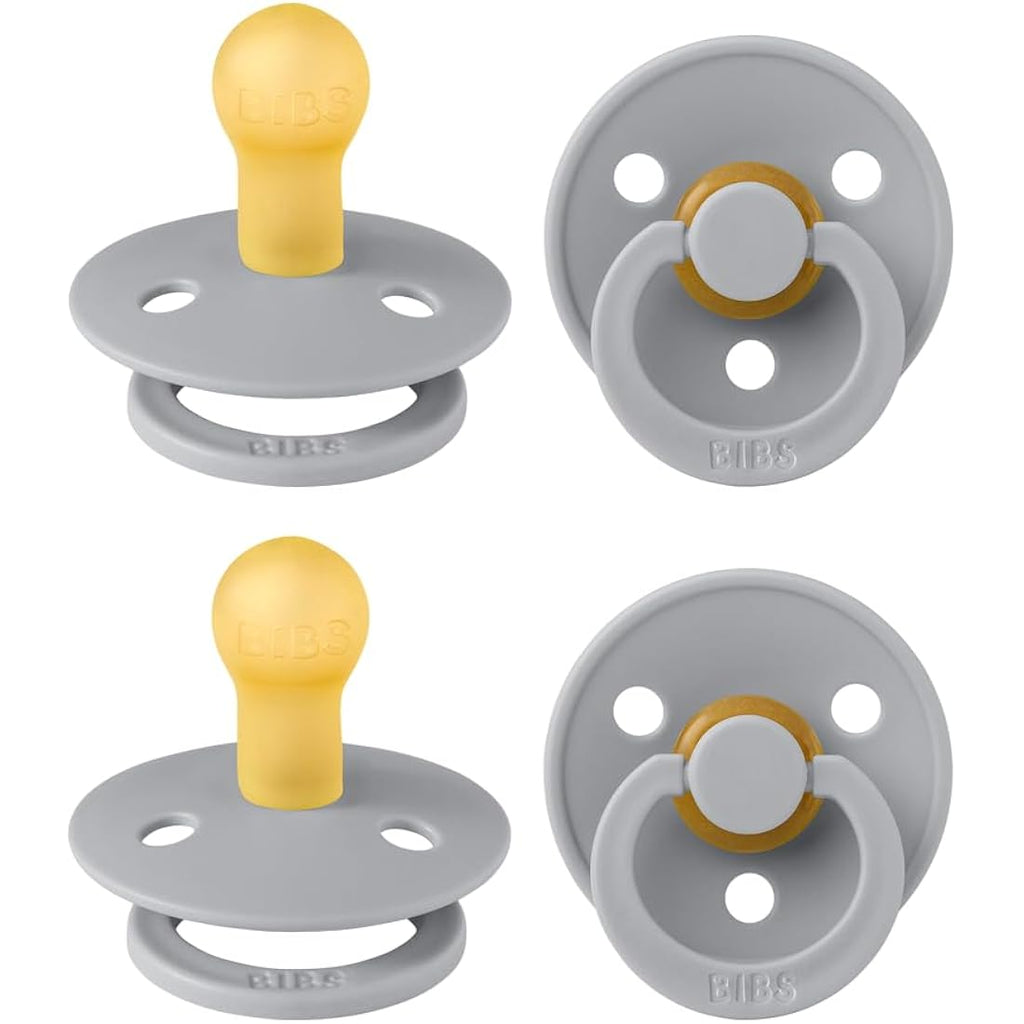 BIBS Colour Pacifier 4-Pack | Natural Rubber Latex Soothers, Size 1