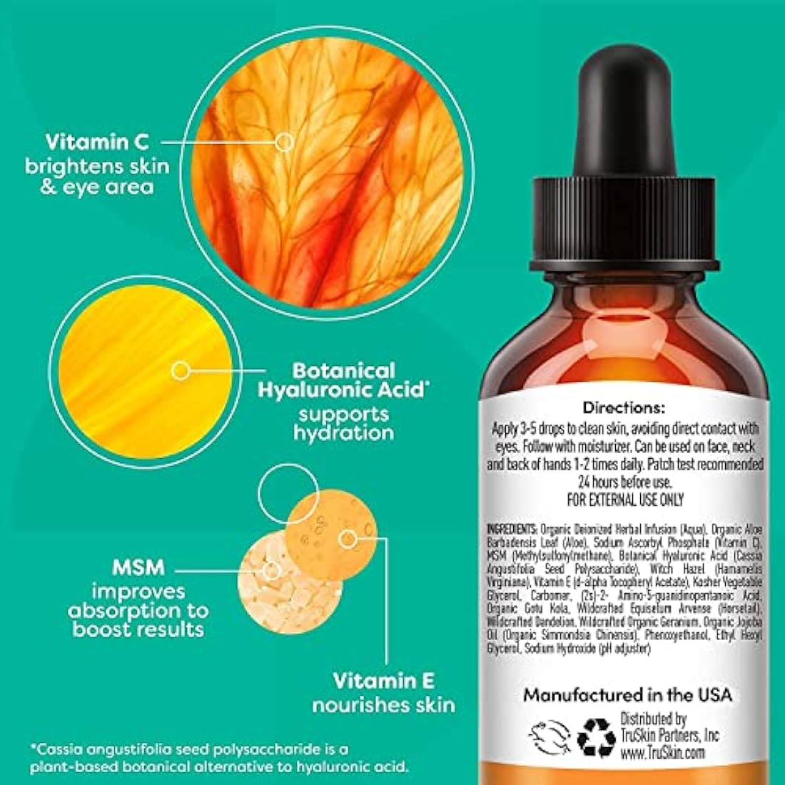 TruSkin Vitamin C Face Serum – Anti-Aging Brightening Formula, 2 fl oz
