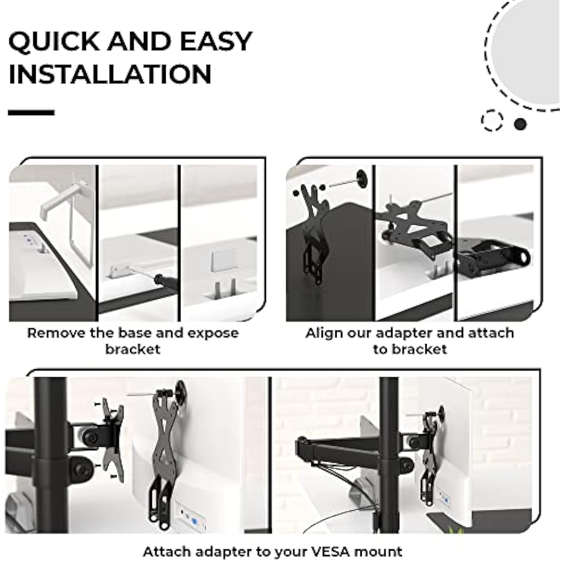 HumanCentric VESA Mount Adapter for HP 22-27er/es/f Monitors | White