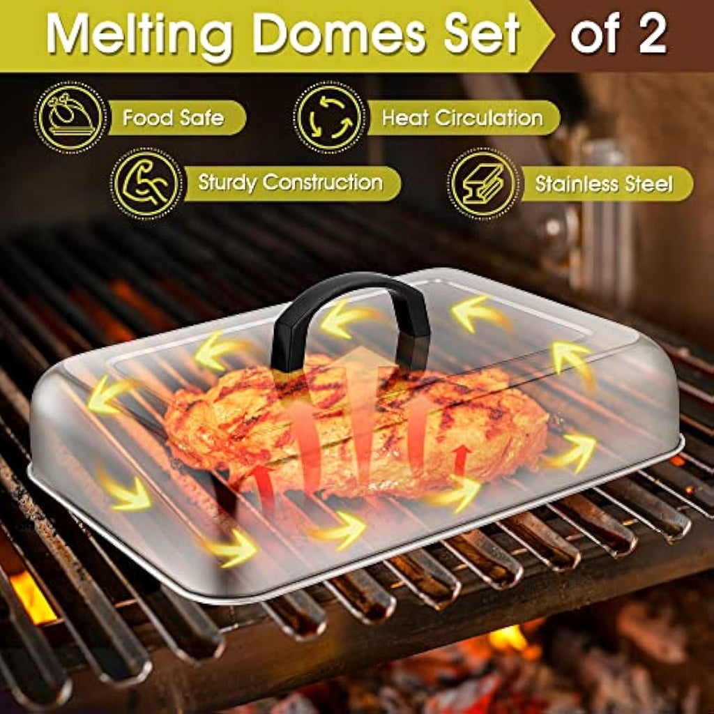 Herogo Stainless Steel Cheese Melting Dome Set – Rectangular Basting Cover