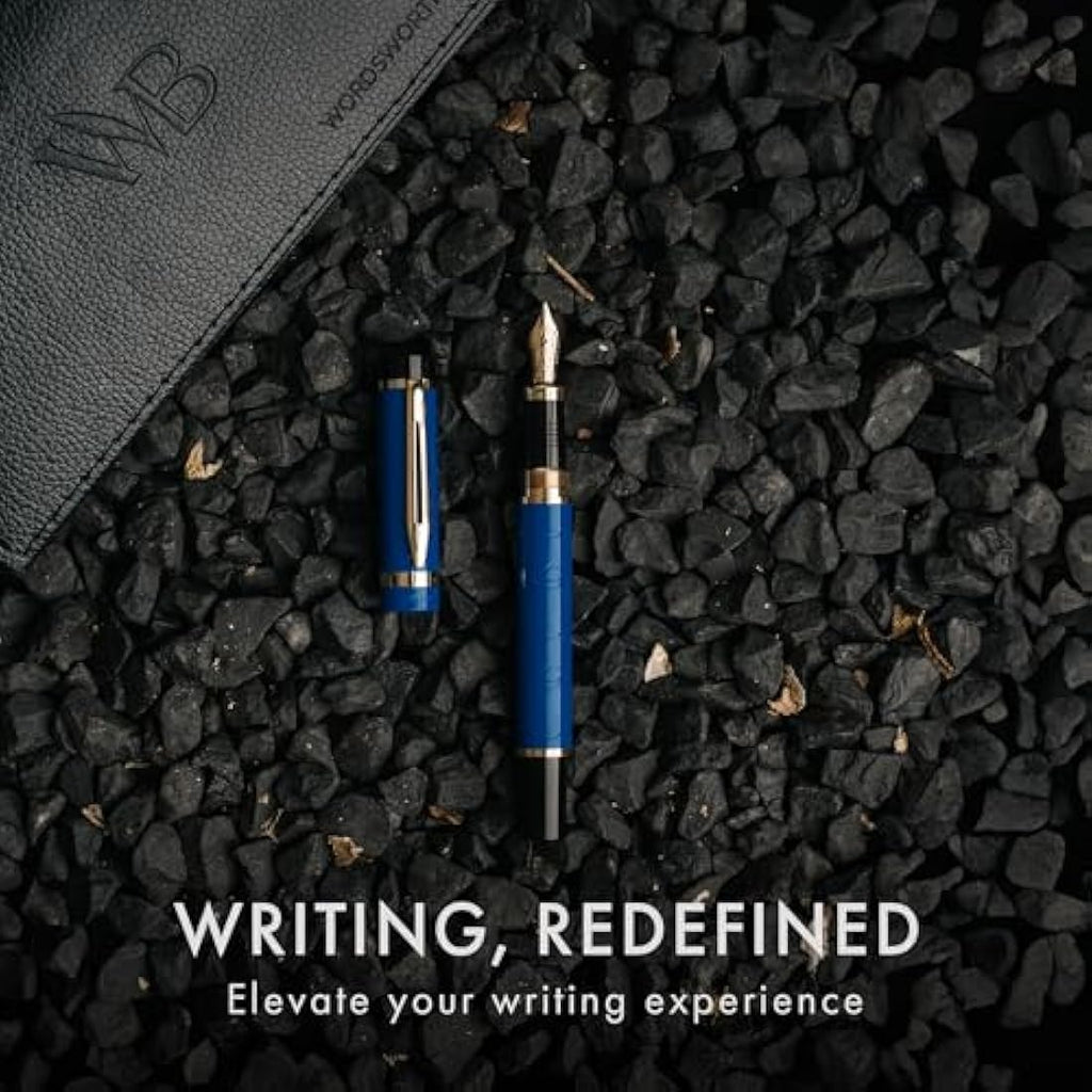 Wordsworth & Black Primori Fountain Pen Set | Fine Nib, Blue Gold