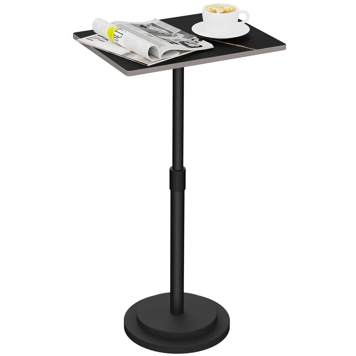 GUOHNHE Rectangle Side Table, Height Adjustable Stand, 1 Pack, Black - image 1