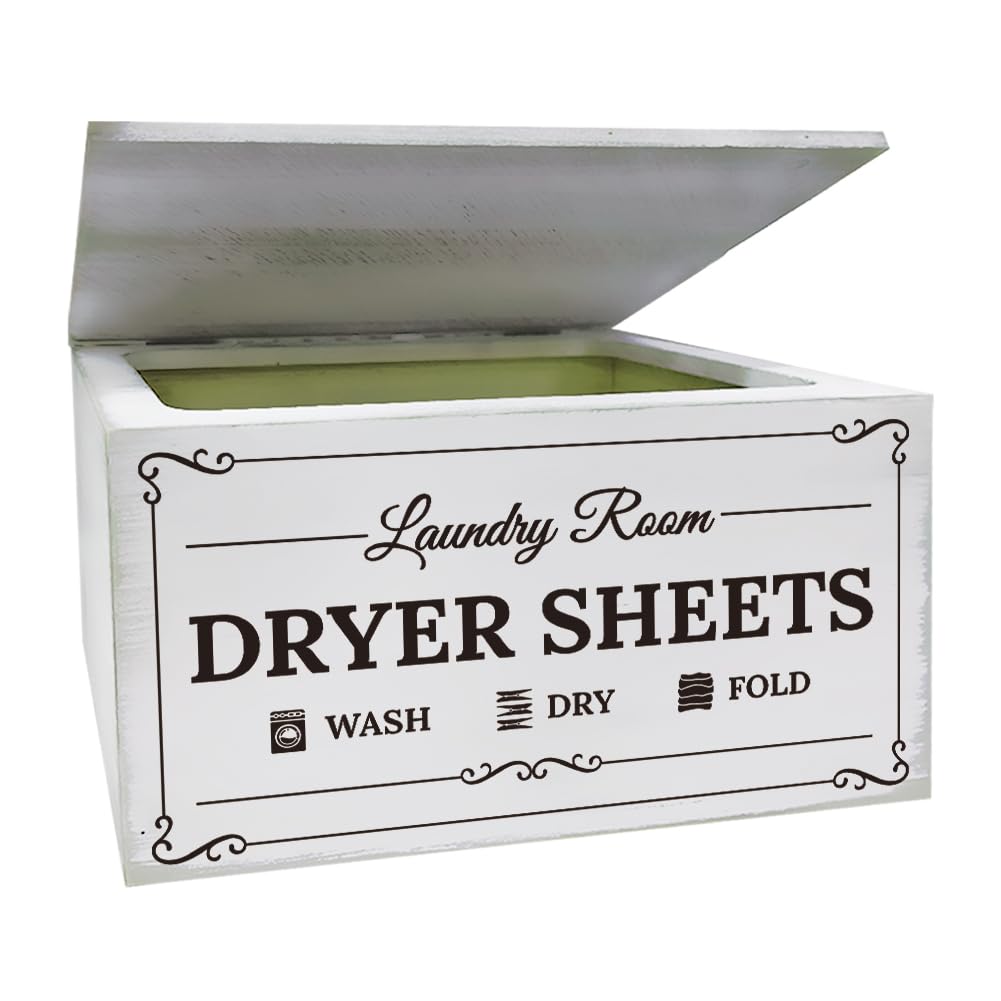 Jolof Store Wooden Dryer Sheet Holder | Farmhouse Fabric Softener Dispenser