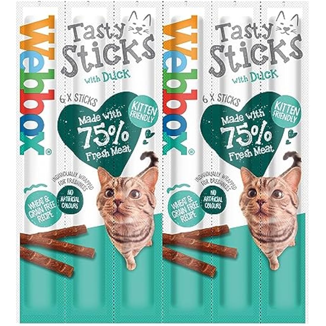 Webbox Tasty Sticks Duck Cat Treats – Grain Free & Kitten Friendly (150pk)
