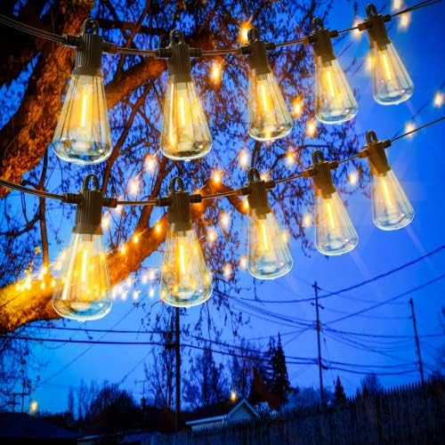 Zuske 15M Festoon Lights Outdoor – 25+2 LED Shatterproof Garden String Lights