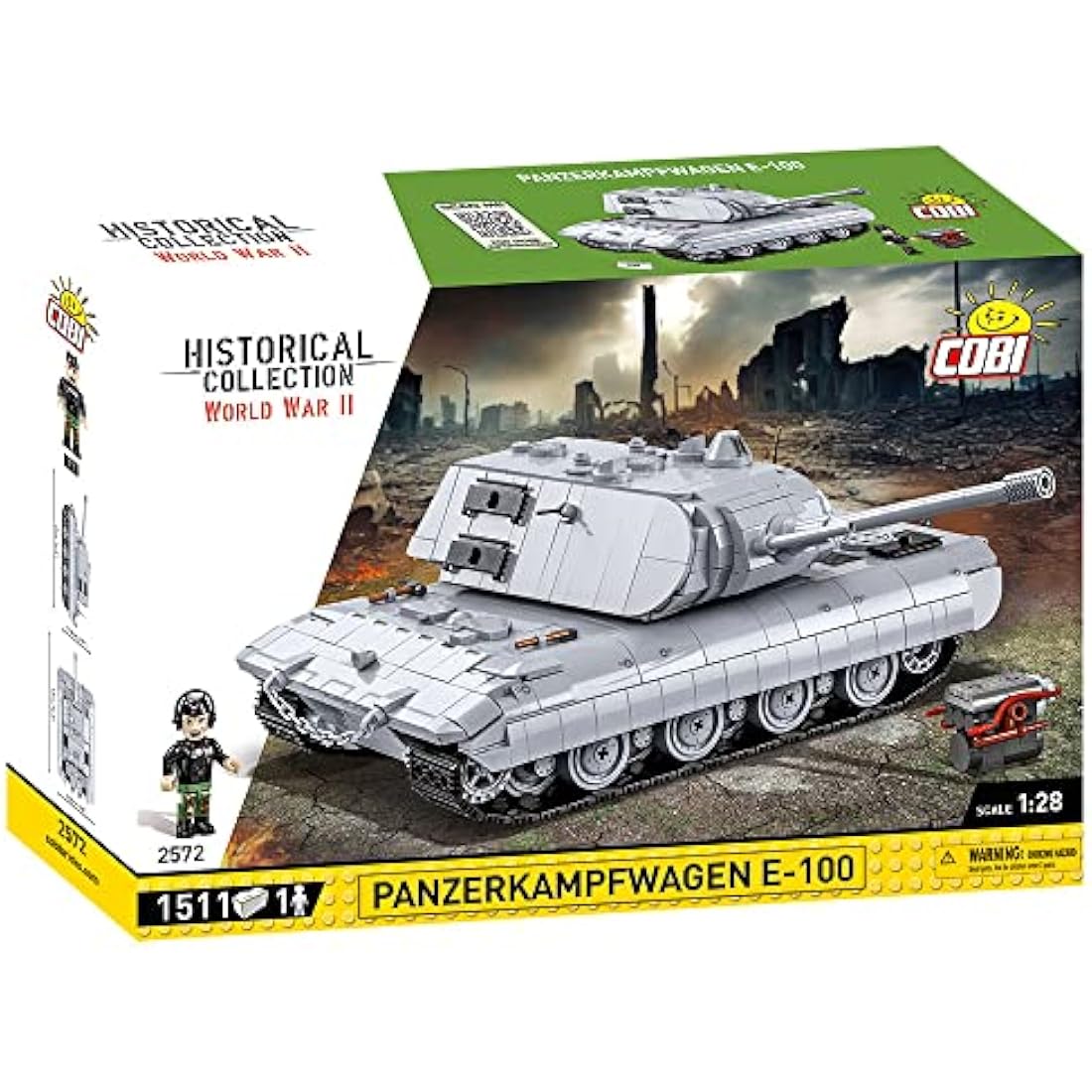 COBI Panzerkampfwagen E-100 Building Blocks Military Tank Scale Model