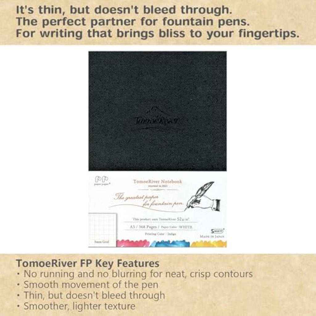 Tomoe River FP A5 Hardcover Notebook | 5mm Grid 368 Pages by SANZEN