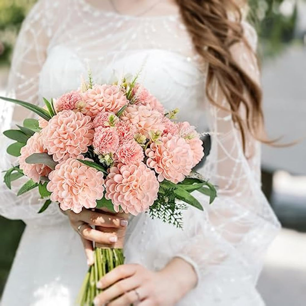 N&T NIETING Pink Foam Dahlia Flowers – 20pcs Artificial DIY Wedding Decor