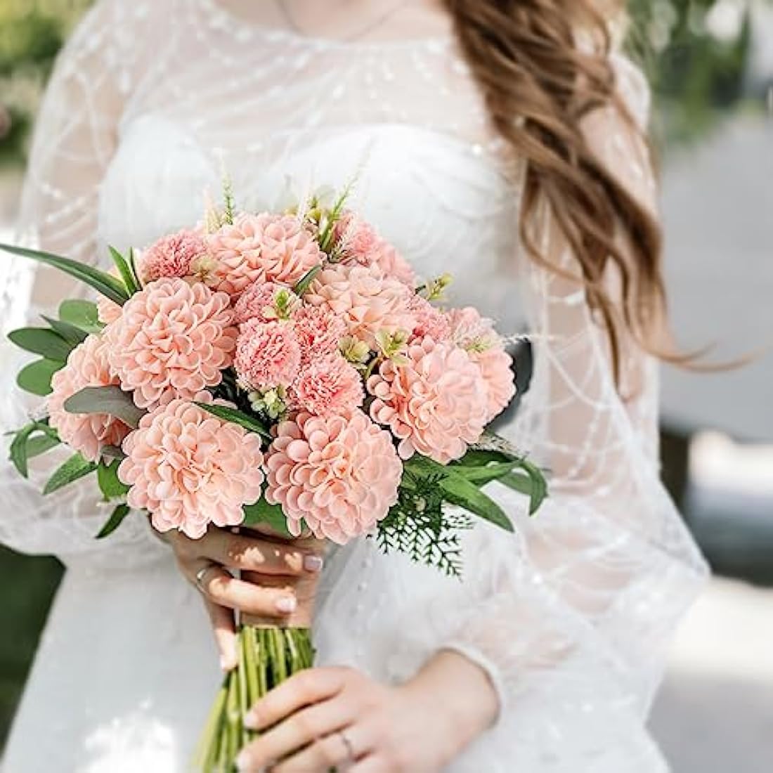 N&T NIETING Pink Foam Dahlia Flowers – 20pcs Artificial DIY Wedding Decor