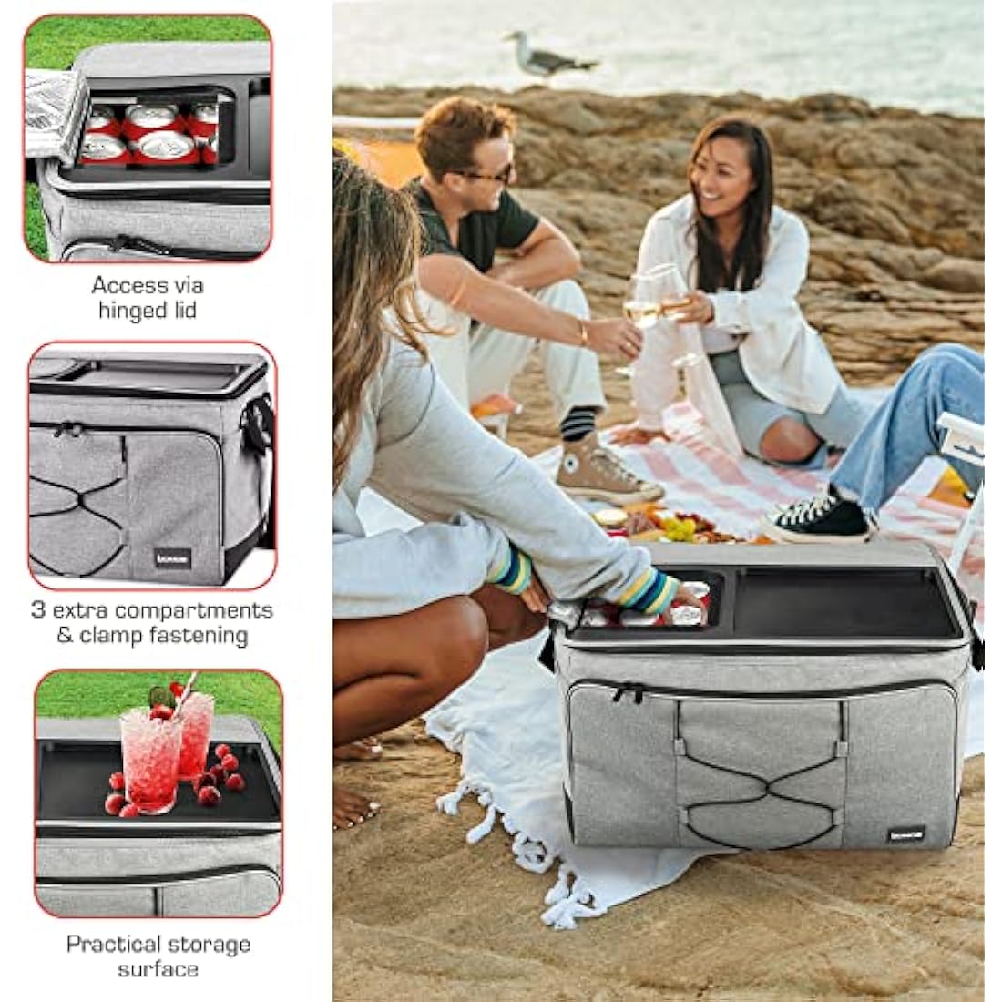 bomoe Foldable Cooler Bag – 16h Insulated Leakproof Picnic Bag