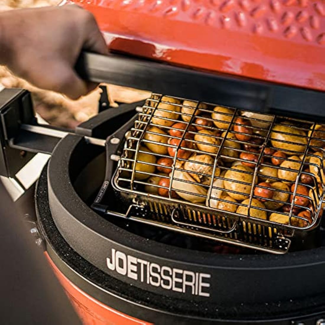 Kamado Joe JoeTisserie Basket Kit – Non-Stick Flat & Tumbler Baskets