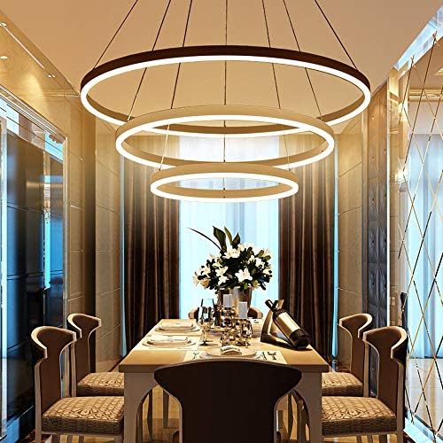 Jolof Store Modern 3-Ring LED Pendant Light | Dimmable White Chandelier