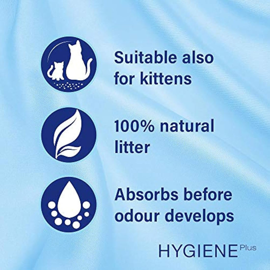 Catsan Hygiene Plus Non-Clumping Cat Litter – Natural Granules, 28L
