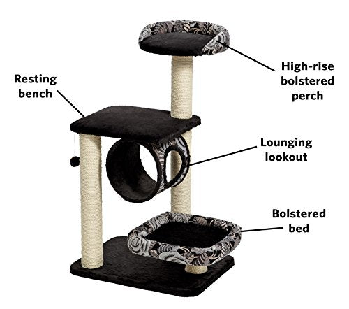 MidWest Homes 4-Tier Cat Tree | Sisal Scratching Posts & Lounging Bed
