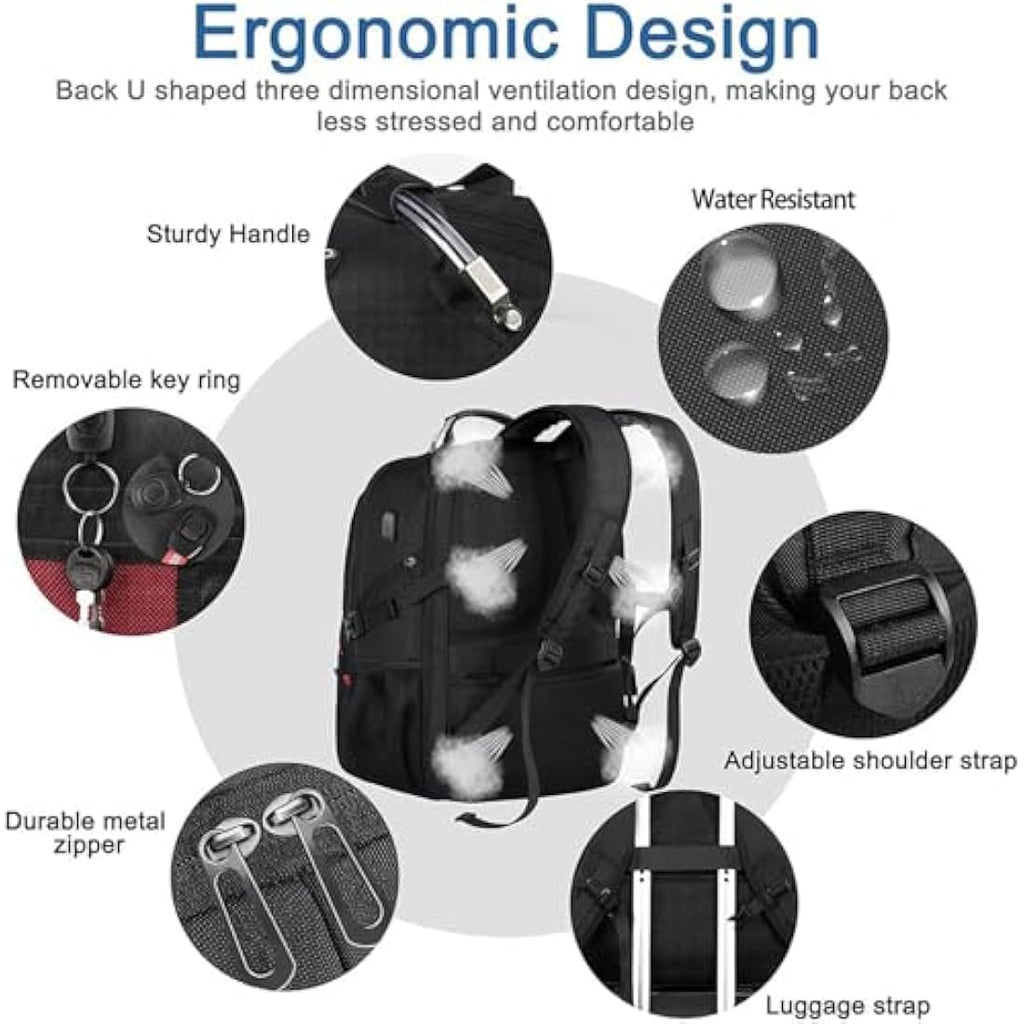 Z-MGKISS 17.3 Inch Travel Laptop Backpack | 52L Extra Large TSA Bag - Black