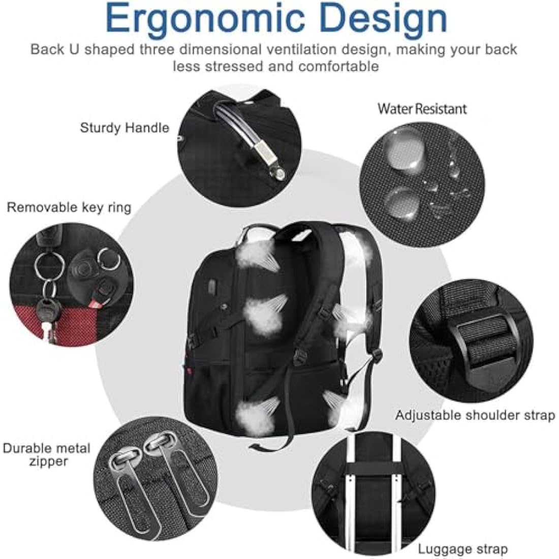 Z-MGKISS 17.3 Inch Travel Laptop Backpack | 52L Extra Large TSA Bag - Black