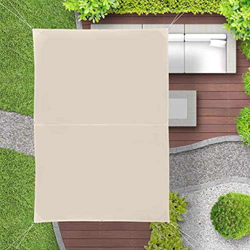 Relaxdays Rectangular Shade Sail – Water-Repellent UV Canopy, 3x4m, Beige