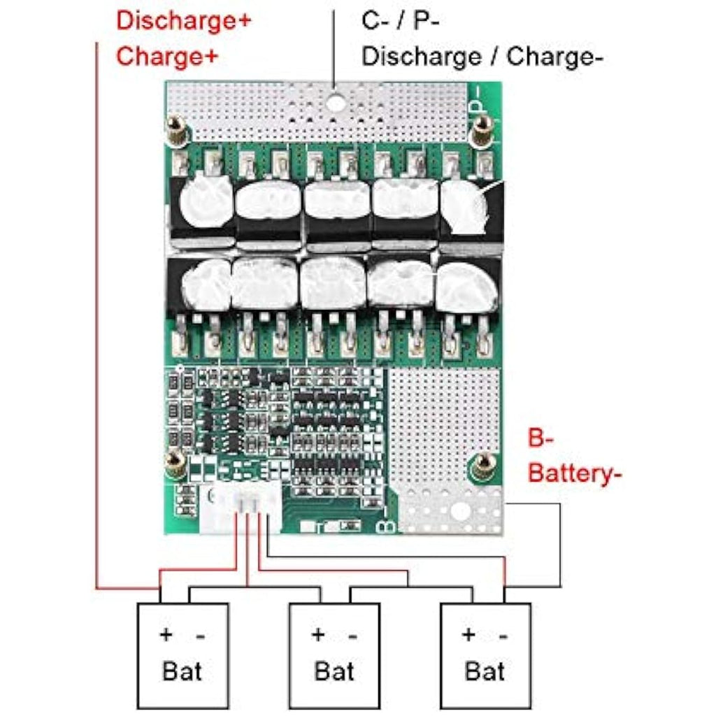 Jolof Store 3S 50A Li-ion 18650 Battery BMS Protection Board with Balance