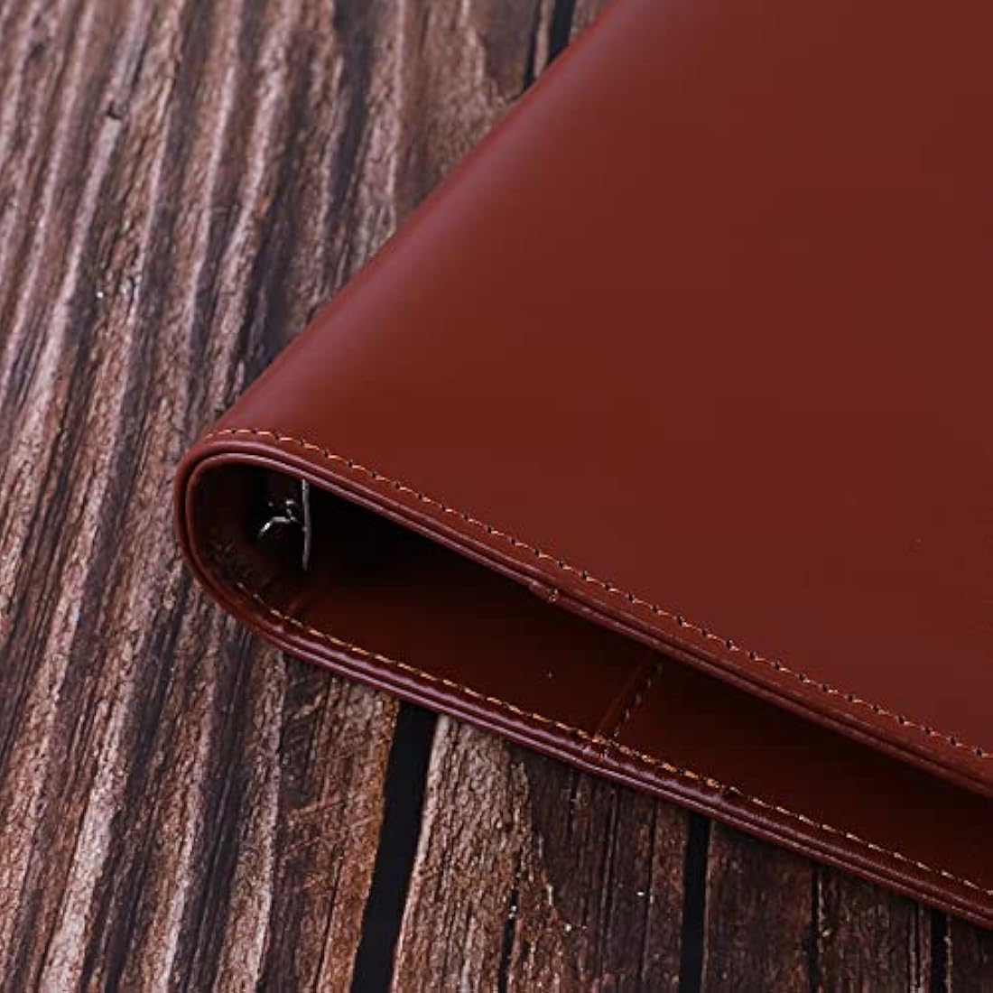 Jolof Store A5 Ring Binder - Refillable PU Leather Budget Notebook, Brown