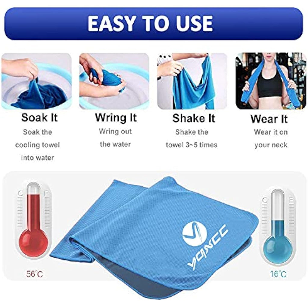 Cooling Towel 8-Pack | 120x30cm Microfiber Ice Towel