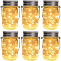 GIGALUMI Solar Mason Jar Lights – 6 Pack 30 LED Outdoor Garden Lanterns