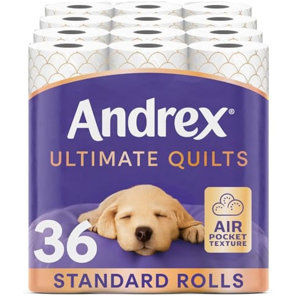 Andrex Ultimate Quilts Toilet Tissue – 36 Bulk Pack Quilted Rolls
