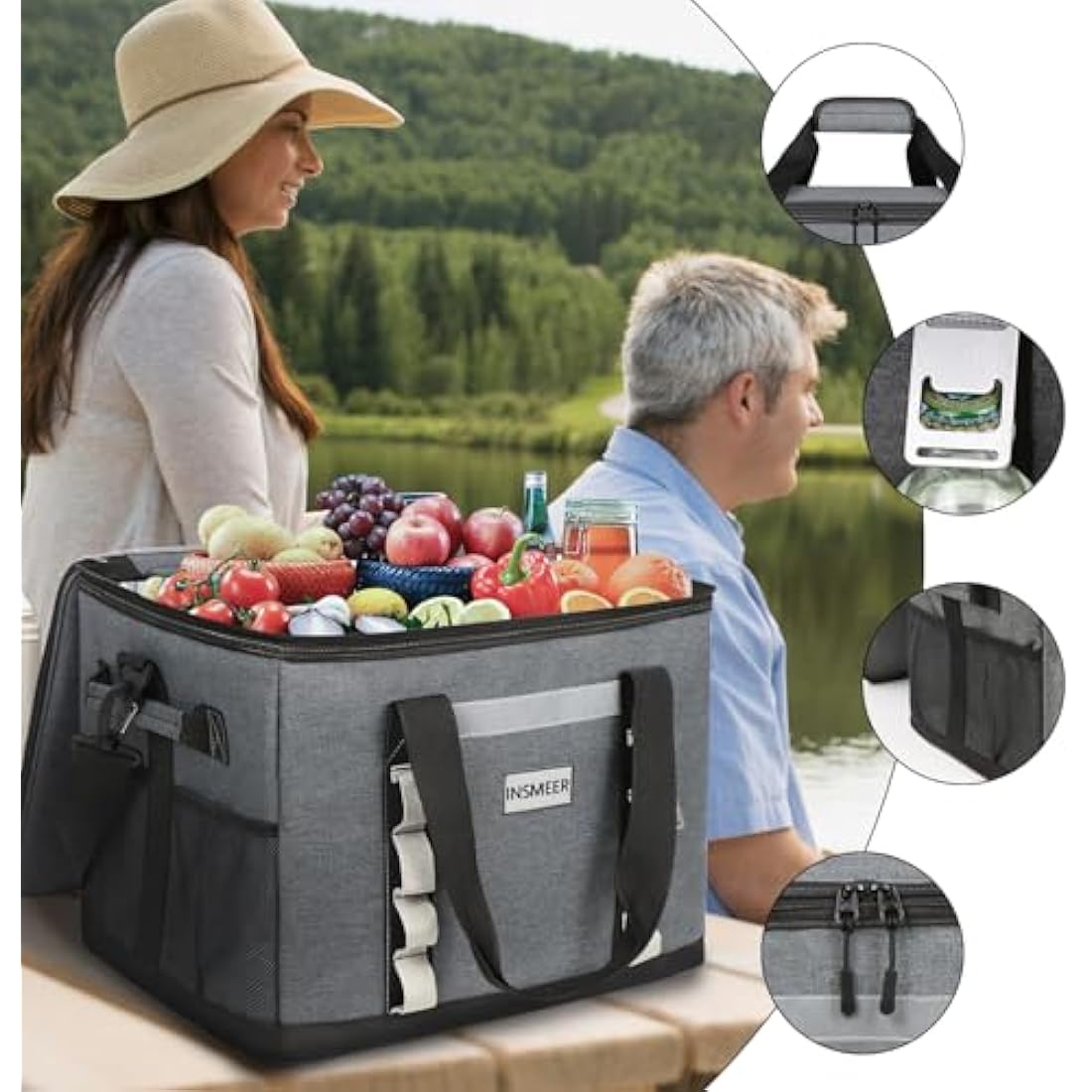 INSMEER 65 Can Large Soft Cooler Bag | 48L Insulated Leakproof Thermal Bag