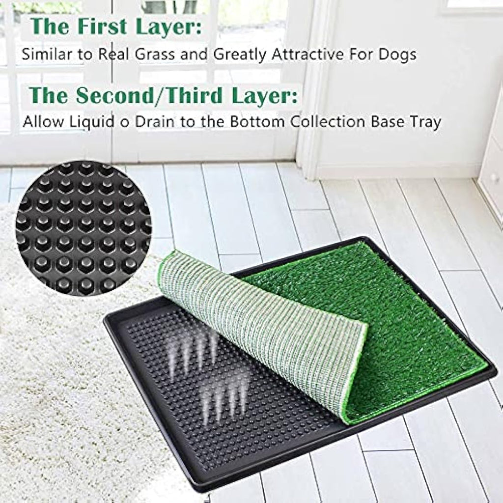 BRIAN & DANY Dog Toilet - Indoor Puppy Potty with 2 Grass Mats