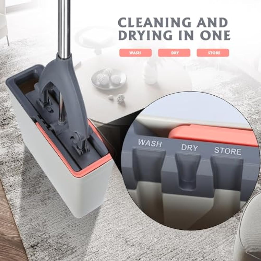 Masthome Sponge Mop and Bucket Set | 3 Absorbent Heads & Extendable Handle