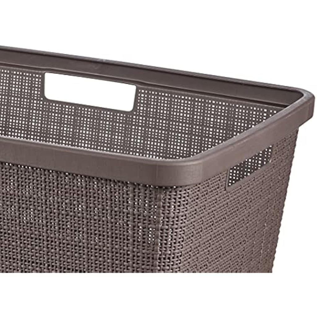 Curver Jute 46L Recycled Woven Laundry Basket – Peppercorn Grey