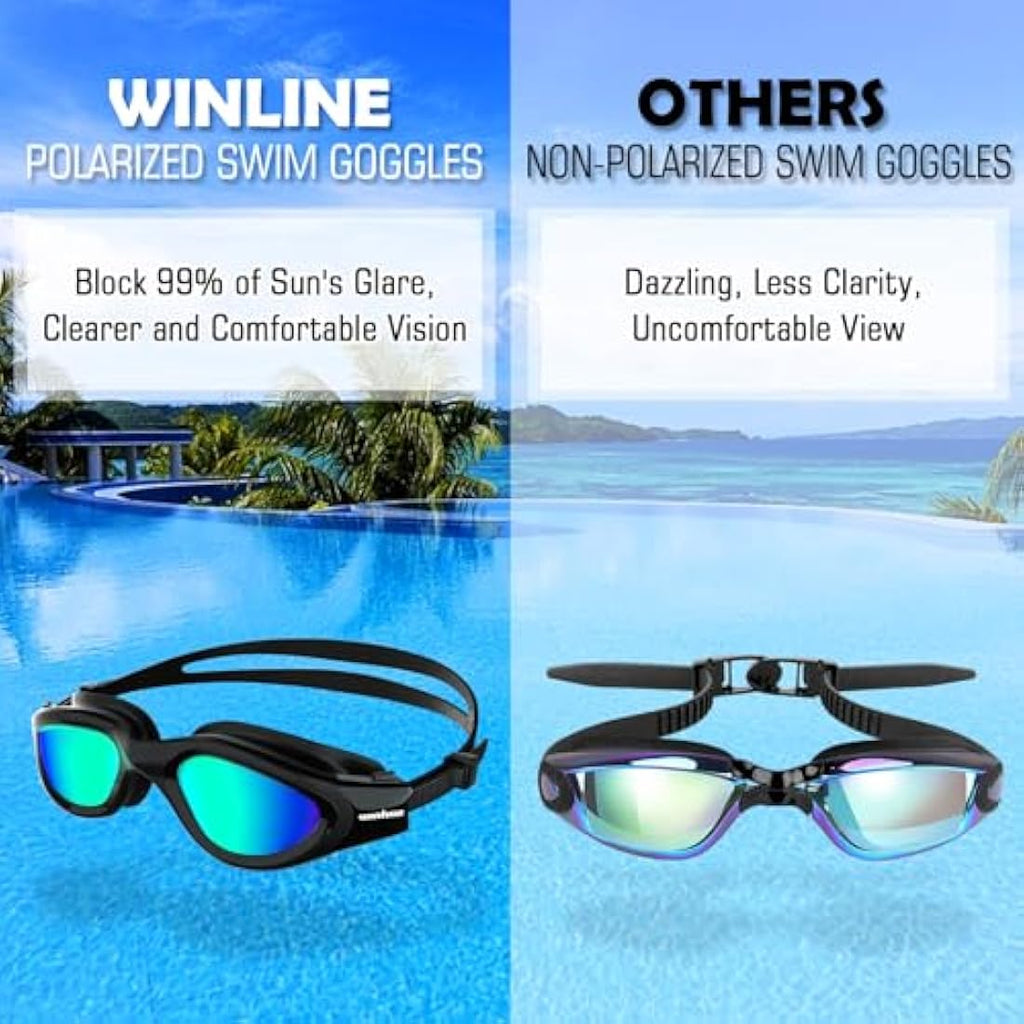 Polarized Swimming Goggles | Anti-Fog UV Protection Adult Goggles