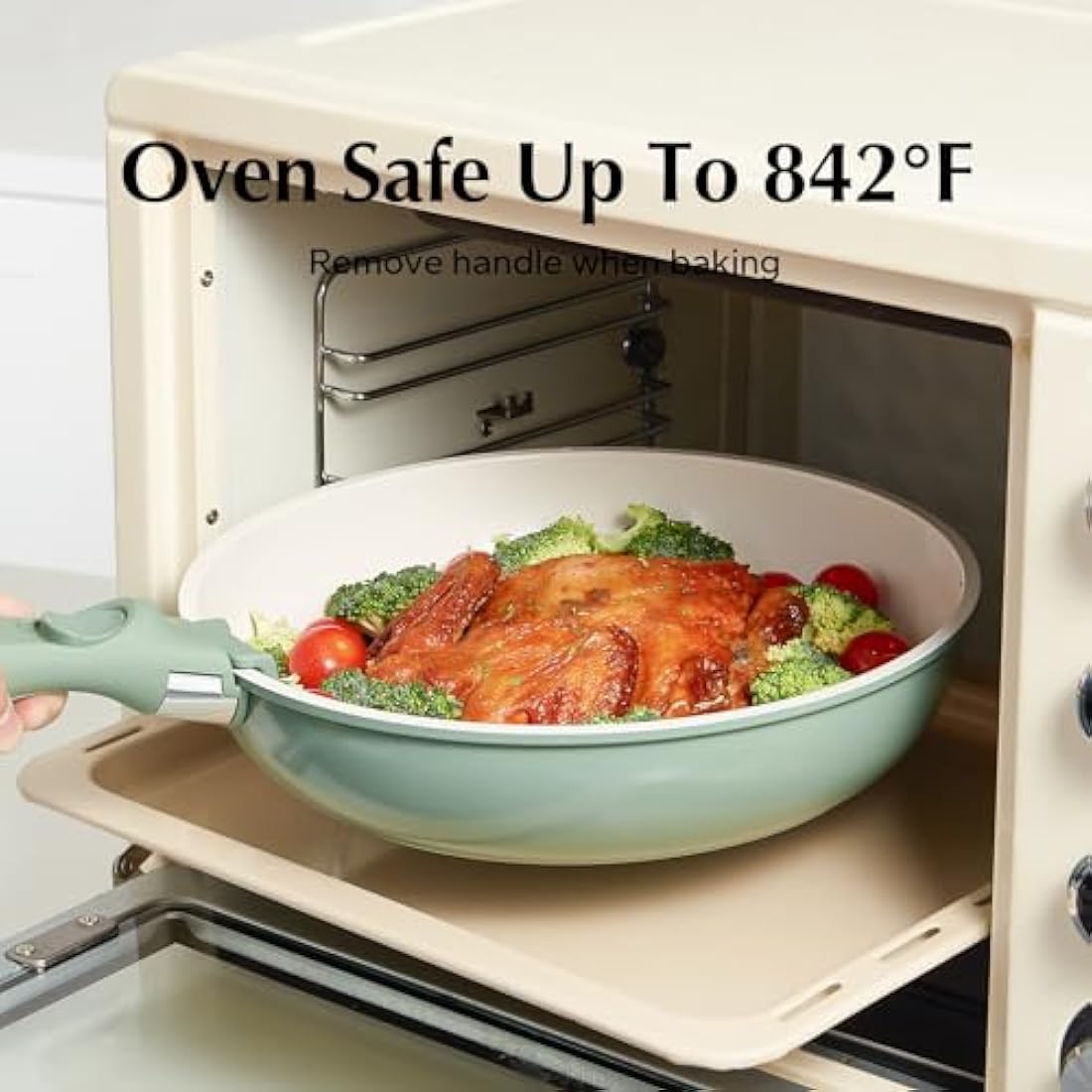 Redchef 16-Piece Ceramic Nonstick Cookware Set with Detachable Handle