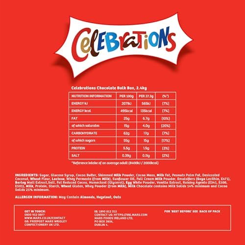 Celebrations Bulk Chocolate Box - 2.4kg Assorted Mini Bars Gift Set