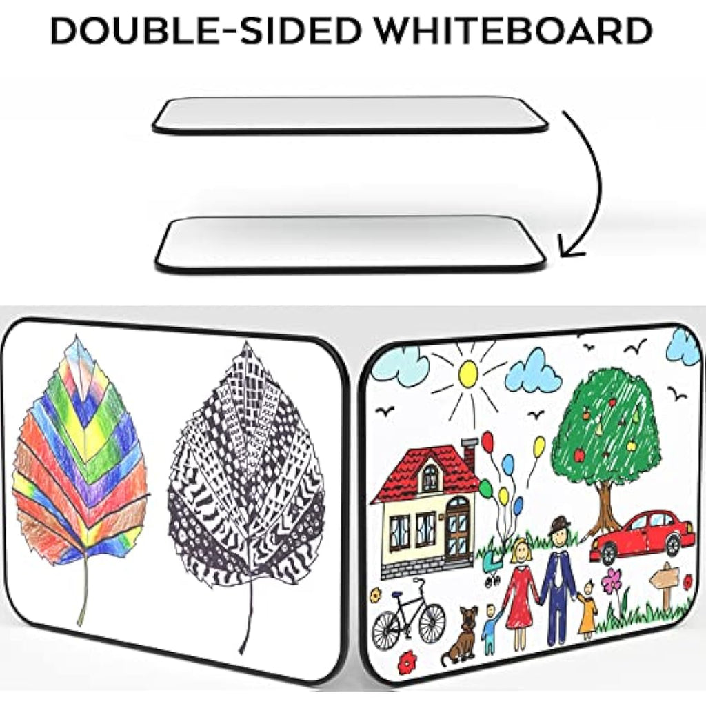 Nicpro Magnetic Dry Erase Whiteboard A3 | Double Sided Board with 8 Pens