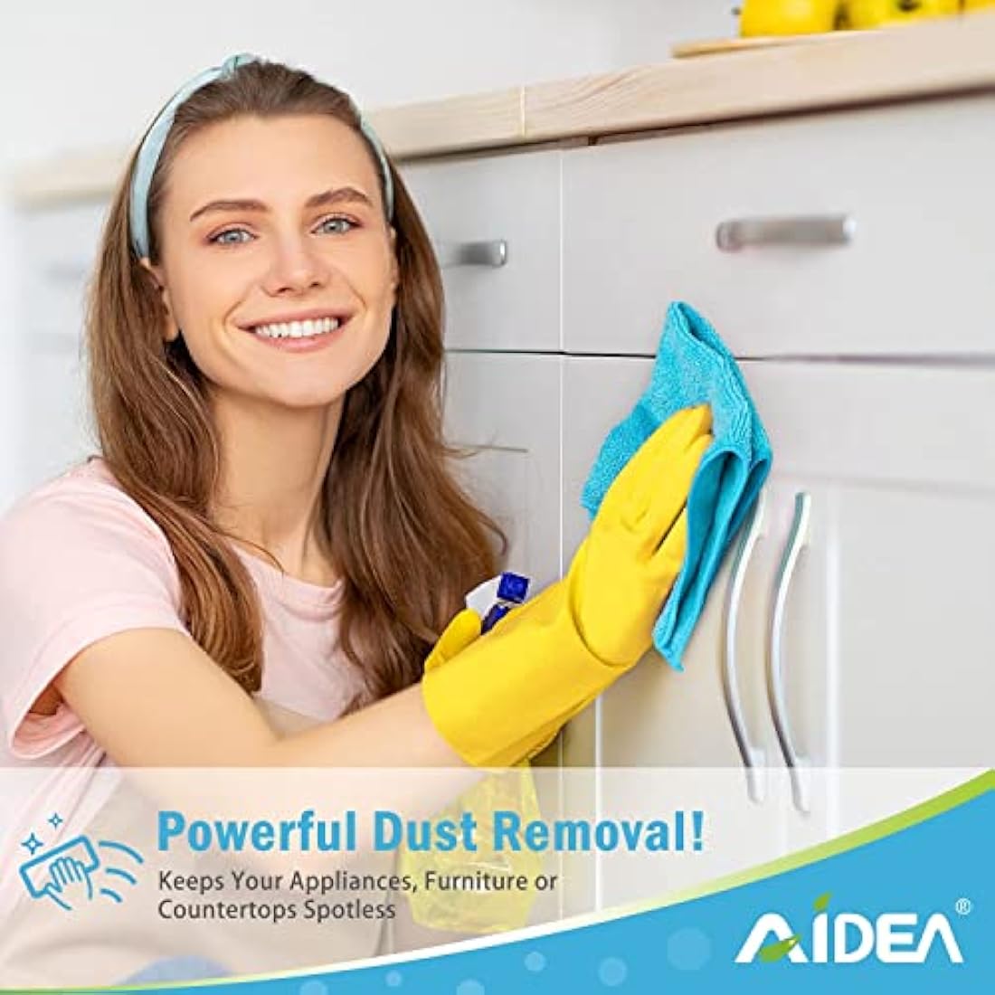 AIDEA Microfibre Cleaning Cloths – 100 Pack Absorbent Lint-Free Towels