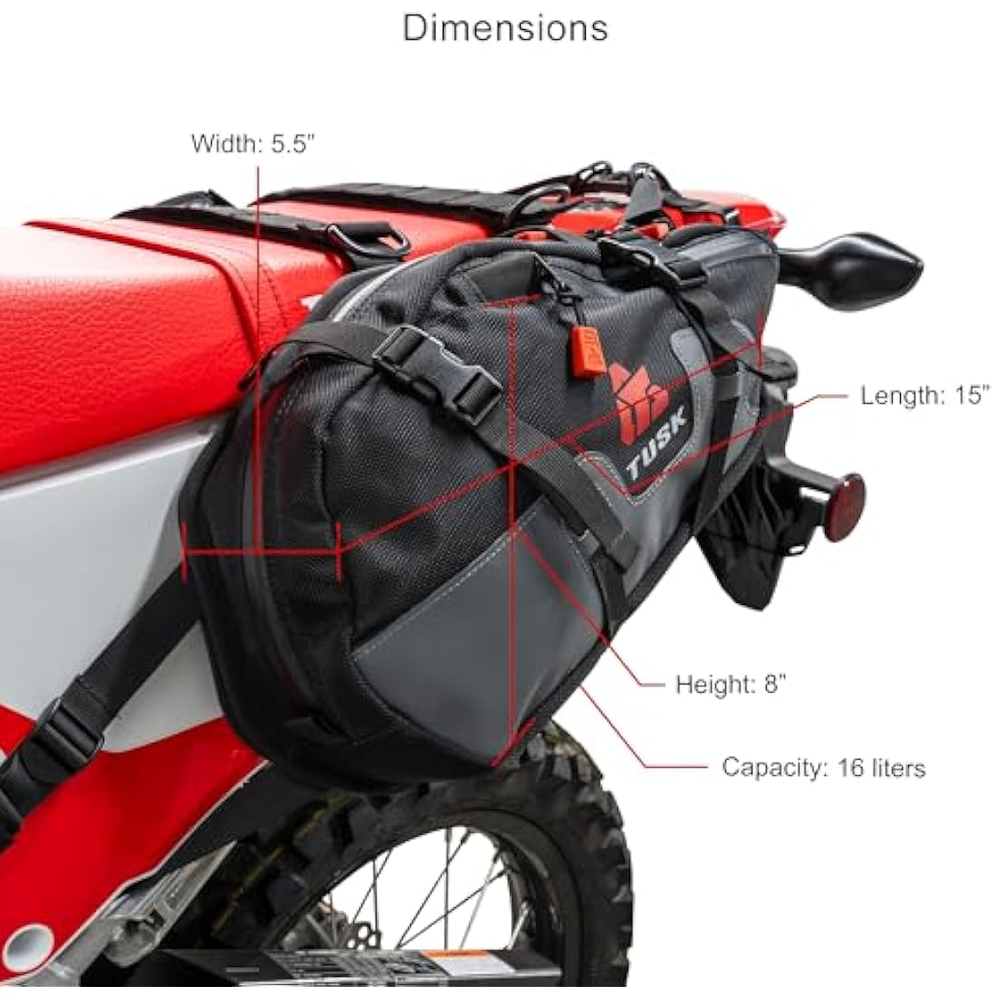 Tusk Traverse Rackless Pannier Bags - Durable Soft Motorcycle Luggage